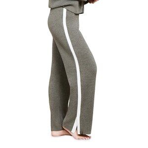 Barefoot Dreams Cozy Chic Ultra Lite Striped Pants Olive Branch Pearl Sz XL NWT